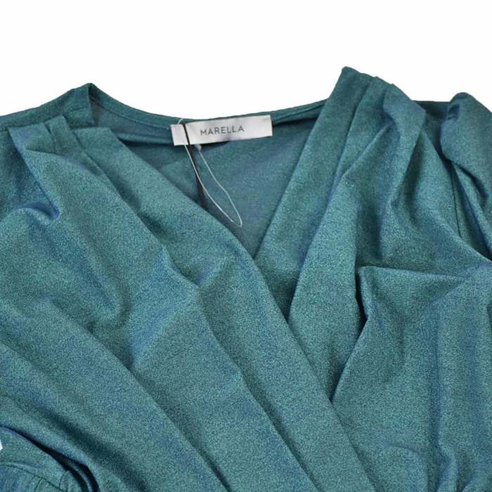 マレーラ カシュクール ワンピース MARELLA ADESSO 001 ラメ グリーン パーティードレス