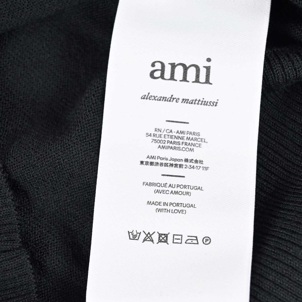 ★アミ AMI ハイネックセーター FKS411 KN0025 001 ブラック メンズ