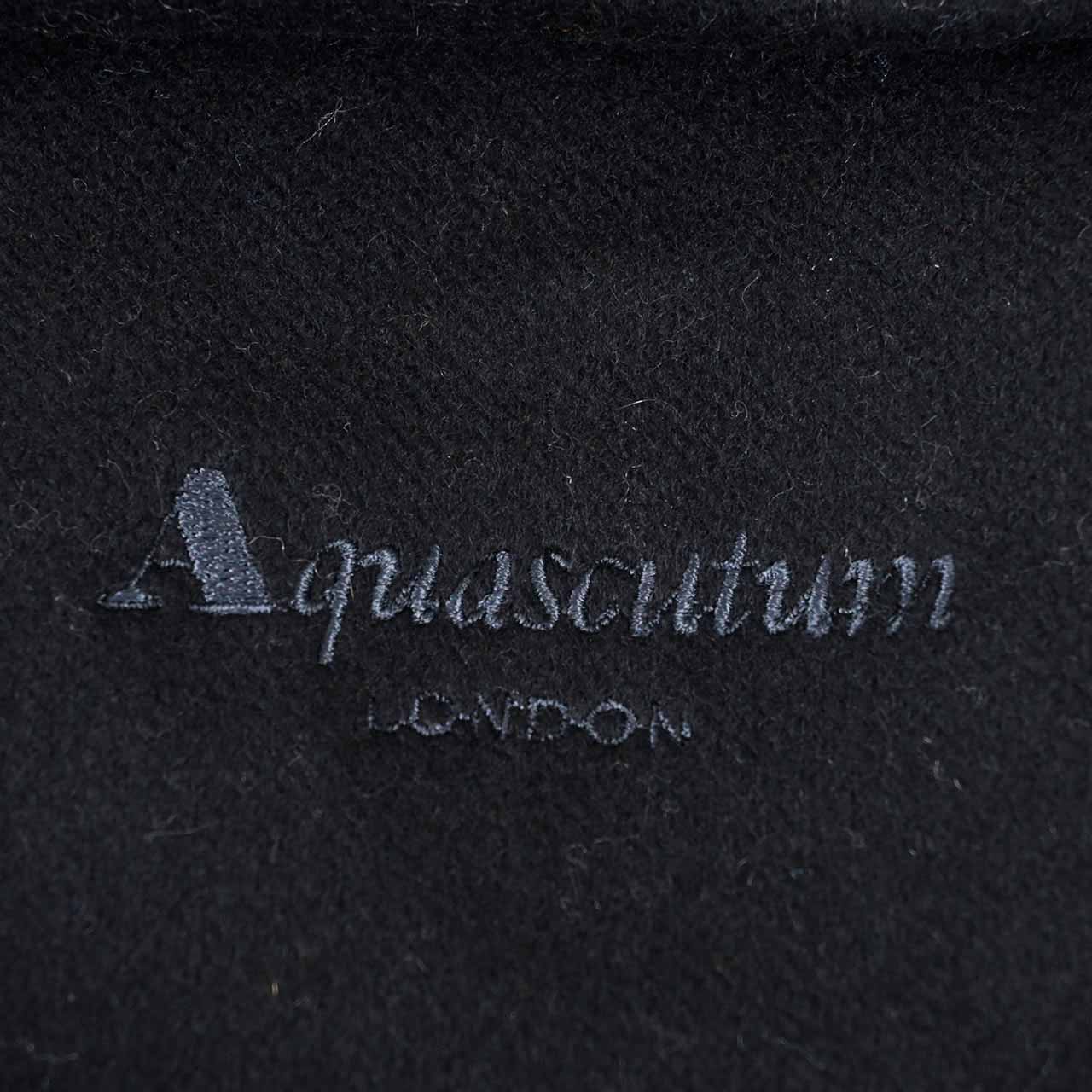 アクアスキュータム AQUASCUTUM マフラー AQS80 PLAIN MUFFLER CASHMERE100% 0900 ブラック メンズ レディース