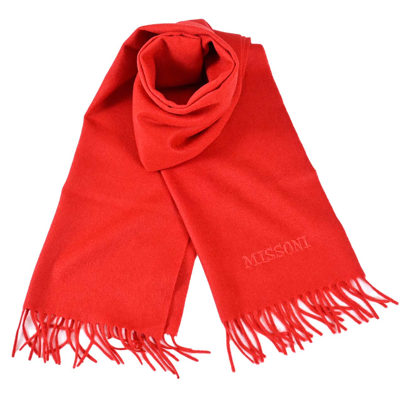 ミッソーニ MISSONI マフラー Cashmere100% Plain Muffler 6345 3 レッド メンズ レディース