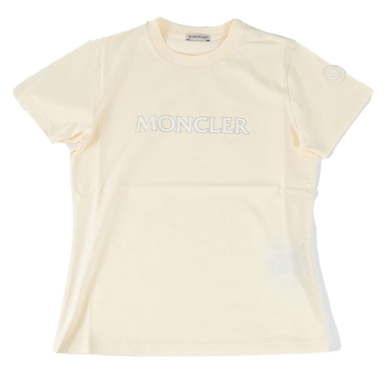 ★モンクレール MONCLER クルーネック半袖Tシャツ MANICA CORTA 89AIJ 8C000 21 034 クリーム 2024SS レディース