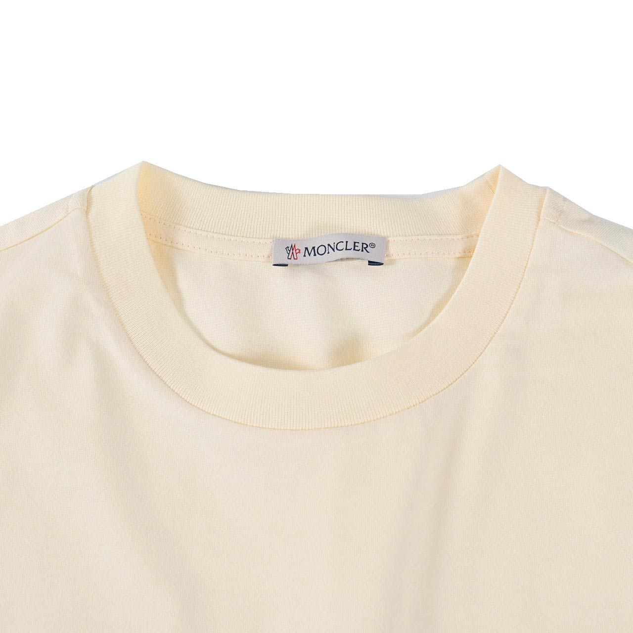 ★モンクレール MONCLER クルーネック半袖Tシャツ MANICA CORTA 89AIJ 8C000 21 034 クリーム 2024SS レディース