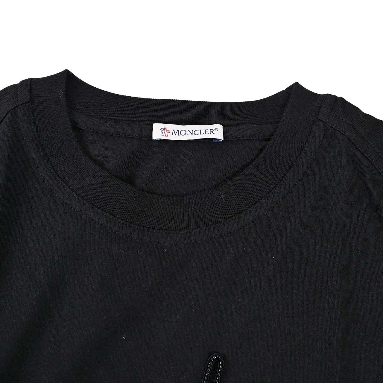★モンクレール MONCLER クルーネック半袖Tシャツ MANICA 89AIJ 8C000 15 999 ブラック 2024SS レディース