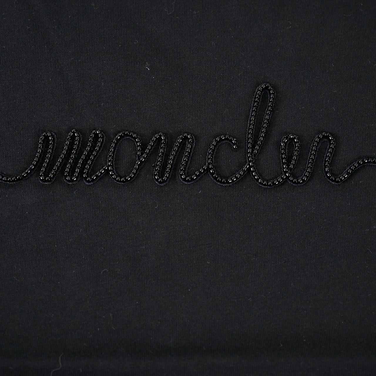 ★モンクレール MONCLER クルーネック半袖Tシャツ MANICA 89AIJ 8C000 15 999 ブラック 2024SS レディース