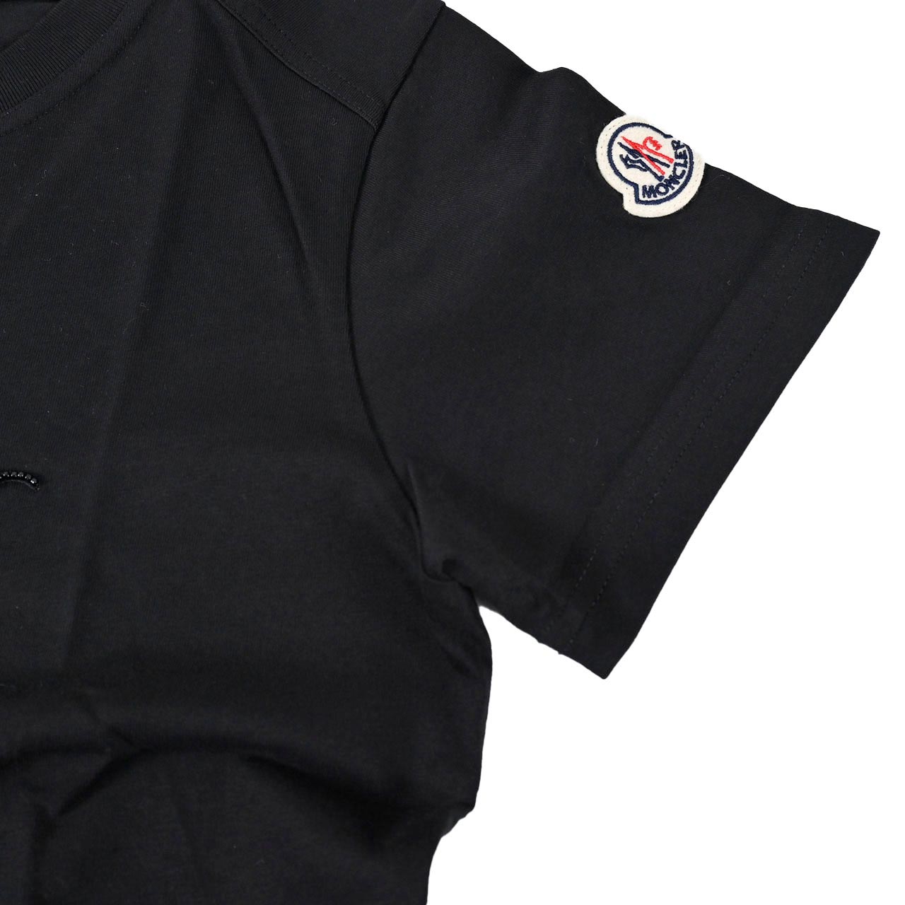 ★モンクレール MONCLER クルーネック半袖Tシャツ MANICA 89AIJ 8C000 15 999 ブラック 2024SS レディース