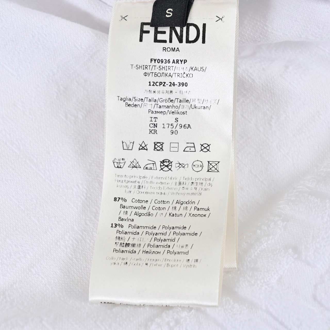 ★フェンディ FENDI Tシャツ ARYP FY0936 F0QA0 ホワイト 2024SS メンズ
