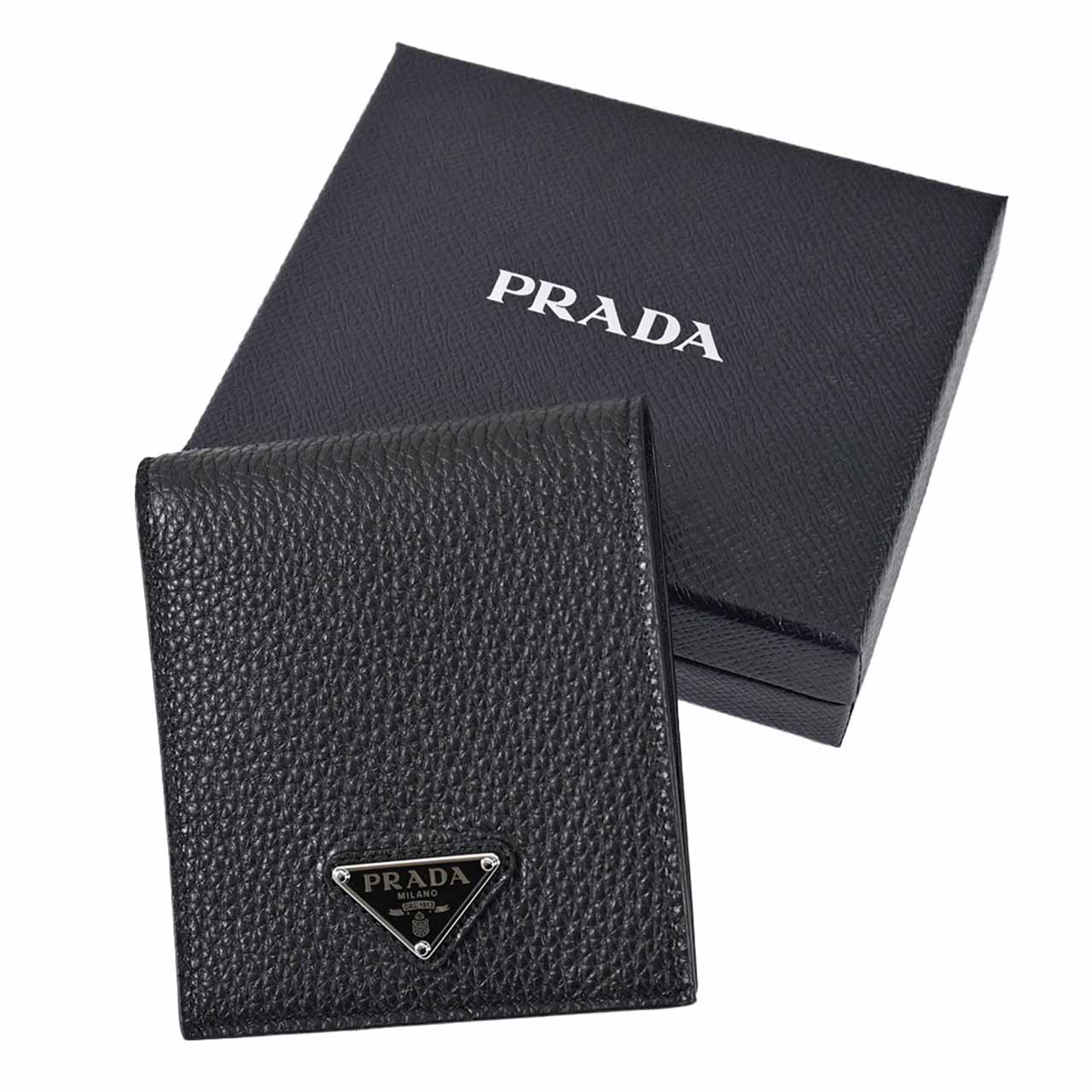 ★プラダ PRADA 折財布 2MO513 2E54 F0002 ブラック 2024SS メンズ レディース