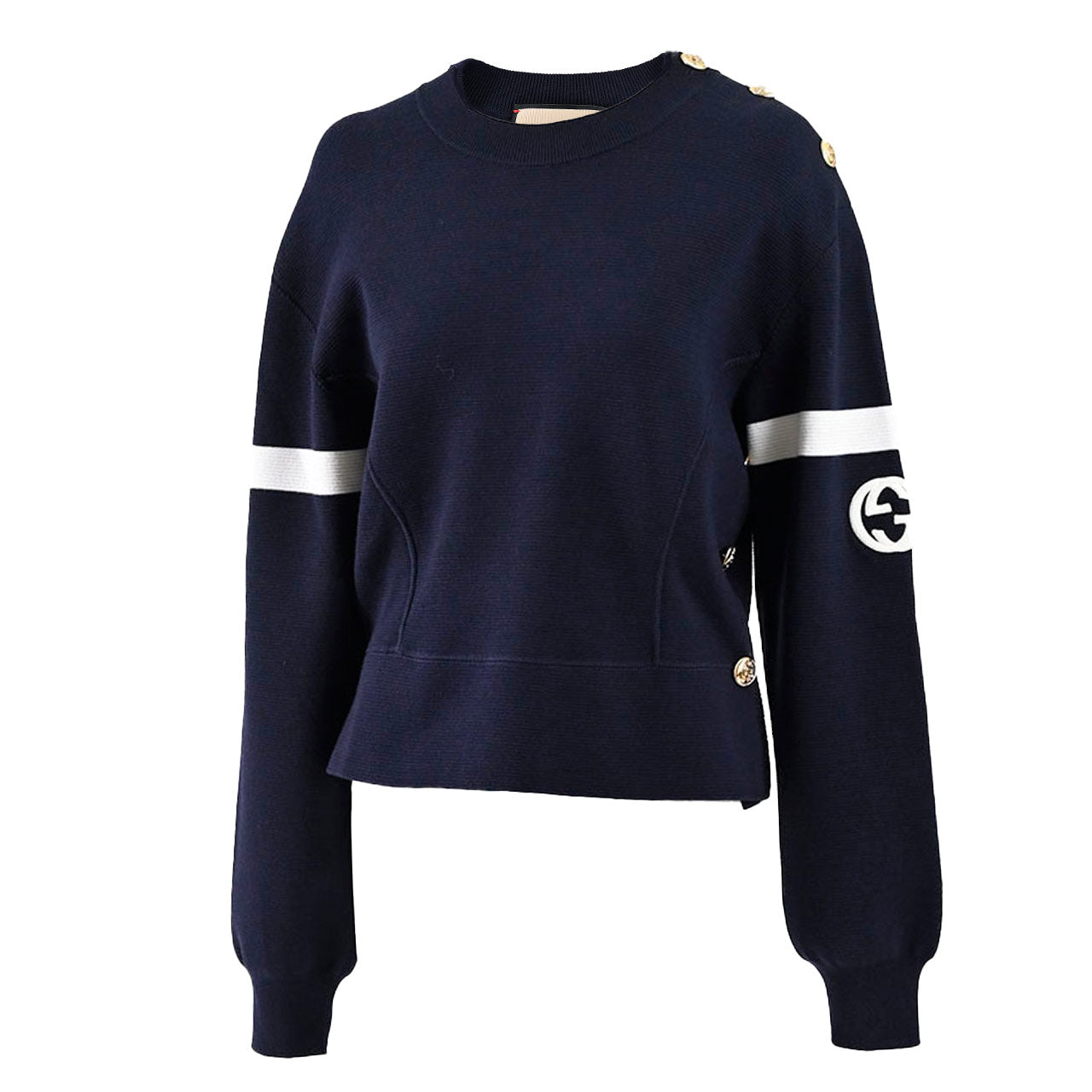 ★グッチ GUCCI クルーネックセーター 764692 XKDQS 4417 ネイビー 2024SS レディース