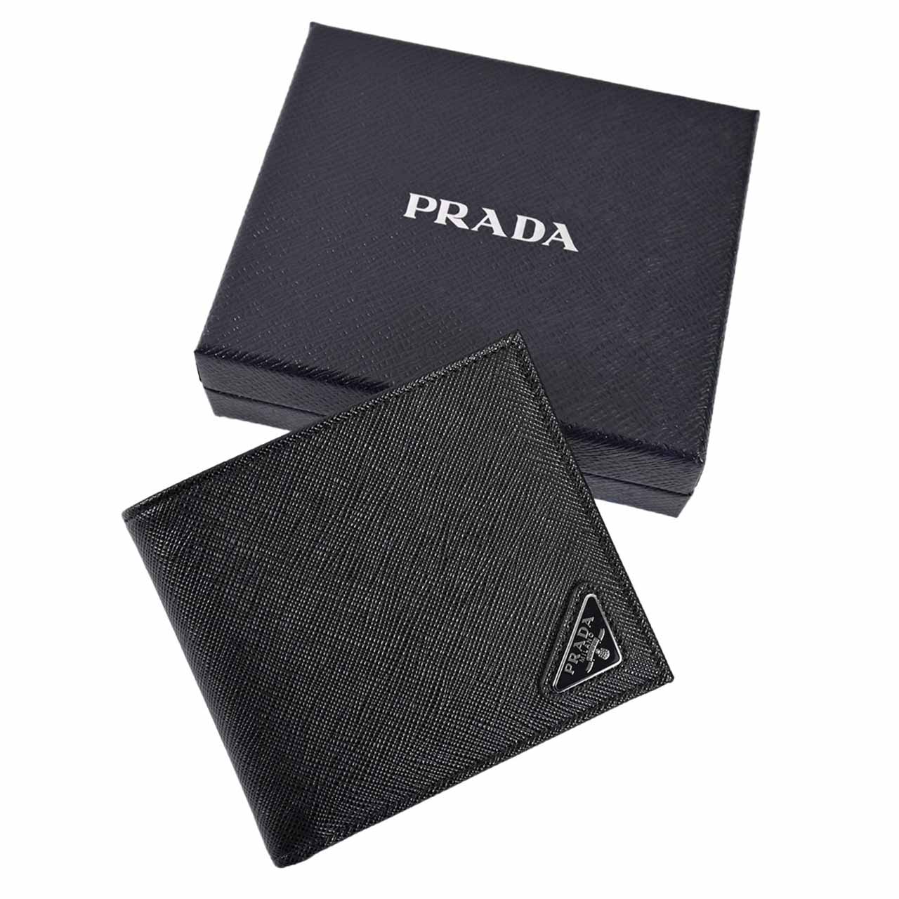 ★プラダ PRADA 折財布 2MO513 QHH F0002 ブラック 2024SS メンズ レディース