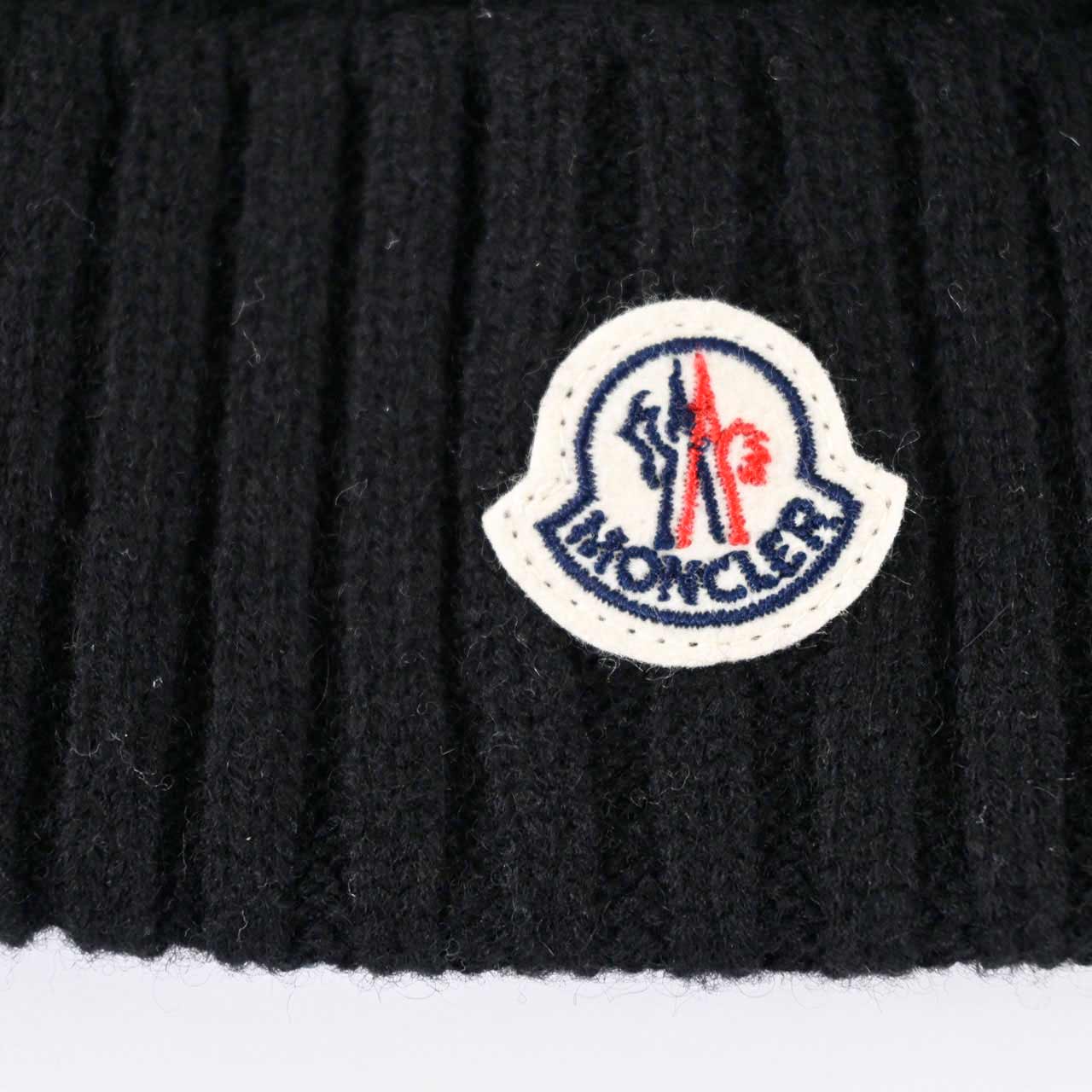 ★モンクレール MONCLER ニット帽 9Z70300 A9328 ブラック メンズ レディース