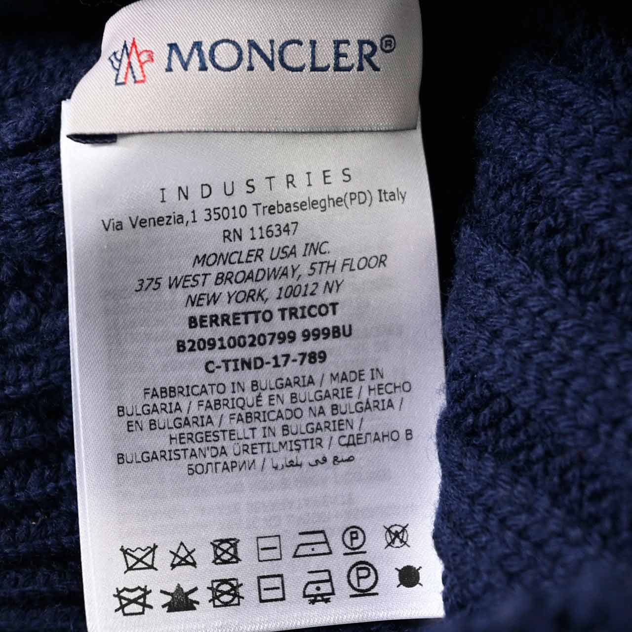 ★モンクレール MONCLER ニット帽 0020799 999BU ネイビー メンズ レディース