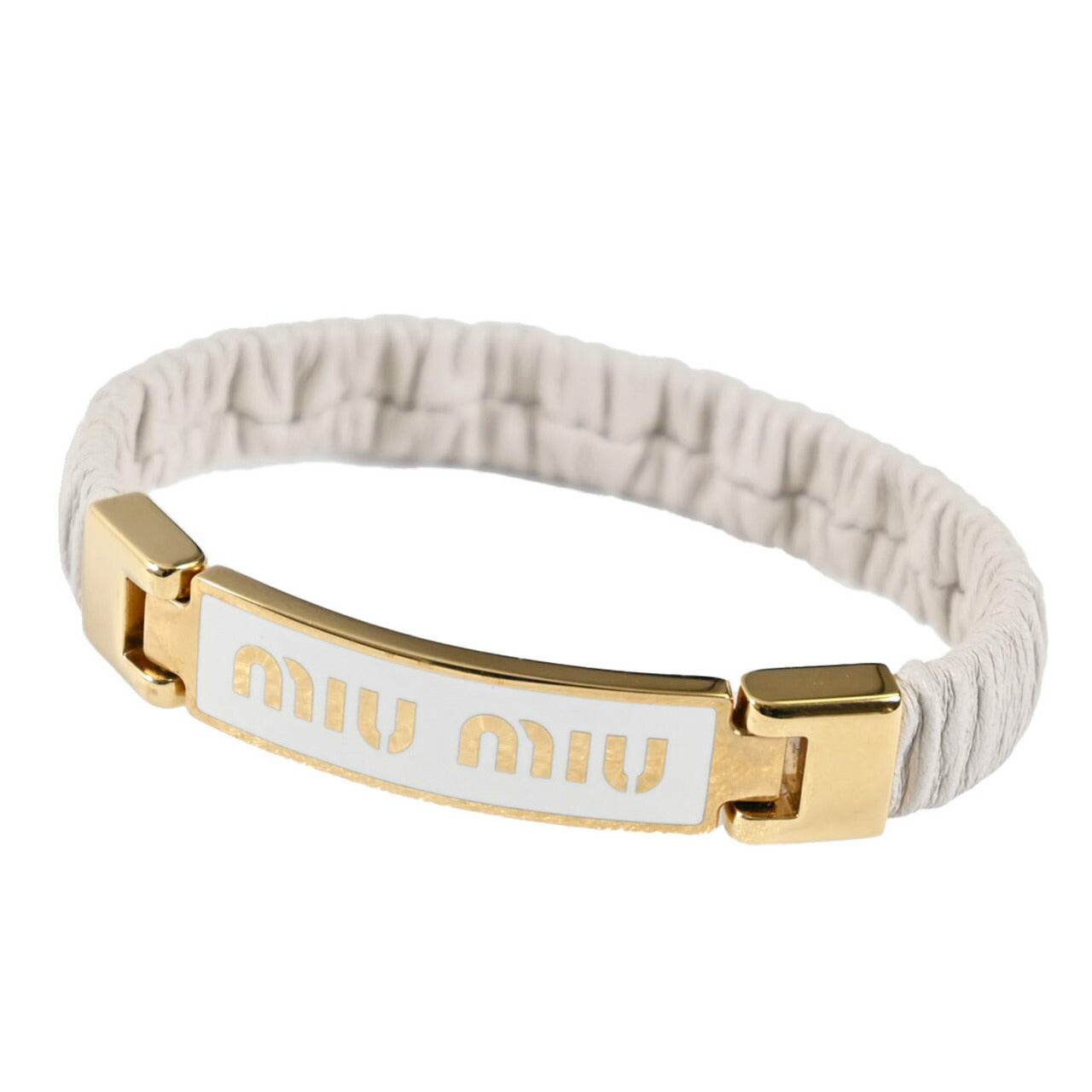 ★ミュウミュウ MIUMIU ブレスレット 5IB425 2F32 01 BIANCO ホワイト レディース