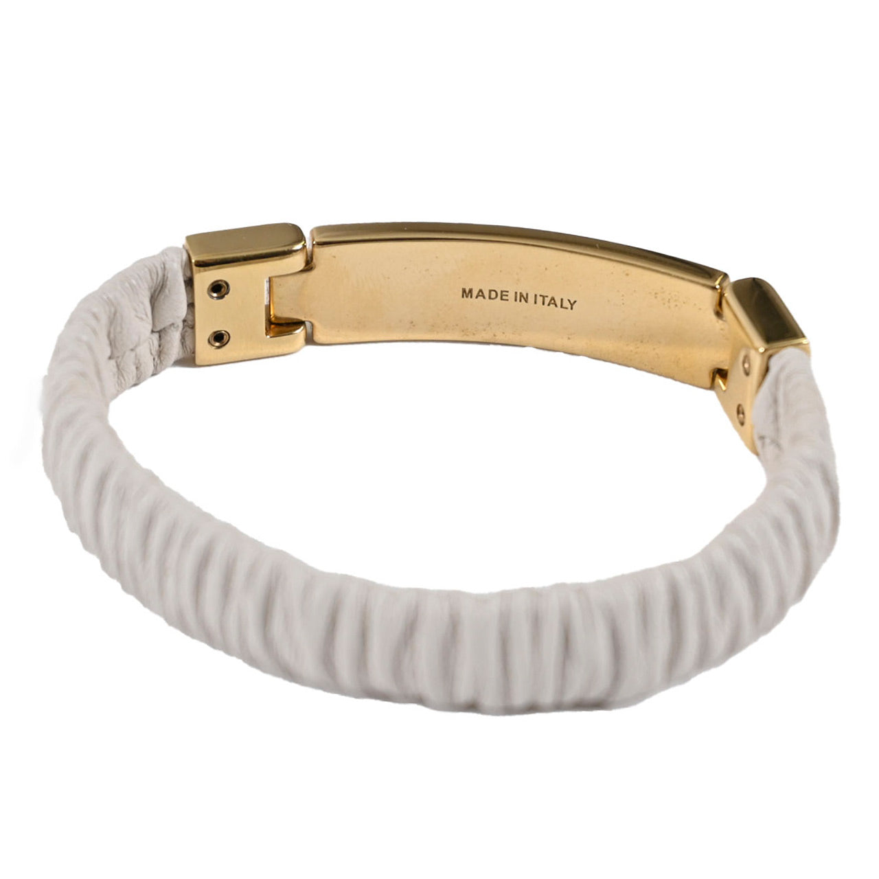 ★ミュウミュウ MIUMIU ブレスレット 5IB425 2F32 01 BIANCO ホワイト レディース
