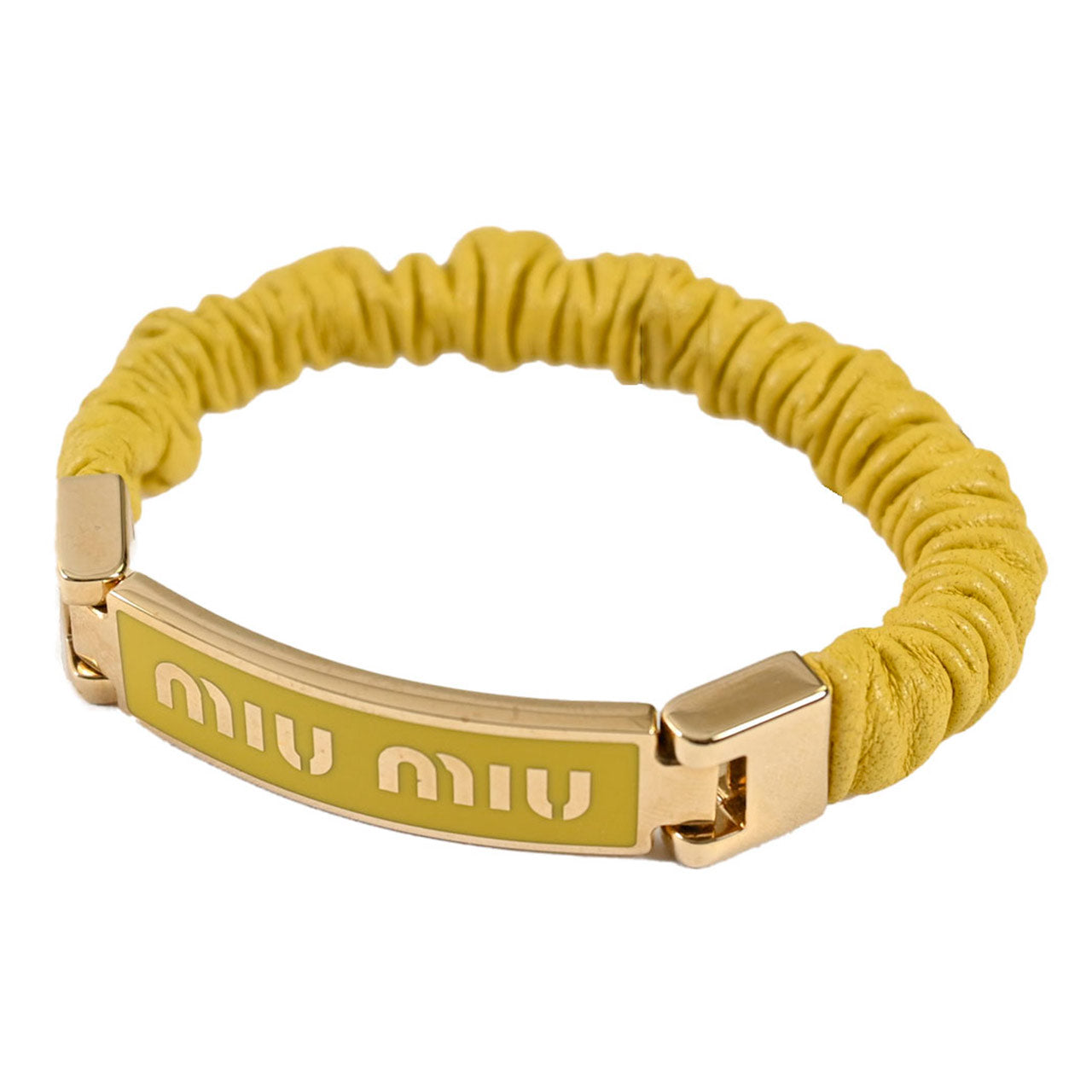 ★ミュウミュウ MIUMIU ブレスレット 5IB425 2F32 01 PIRITE イエロー レディース