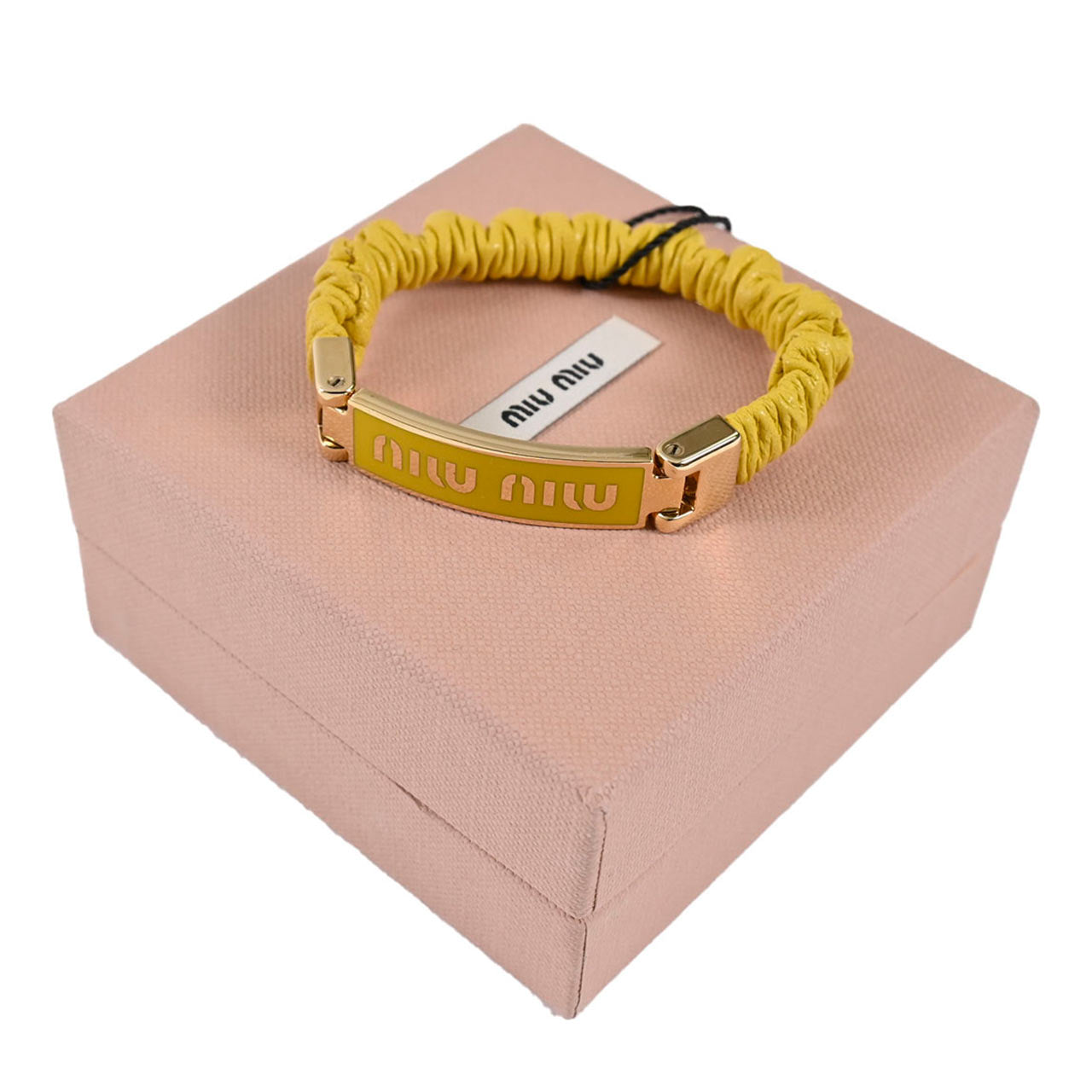 ★ミュウミュウ MIUMIU ブレスレット 5IB425 2F32 01 PIRITE イエロー レディース