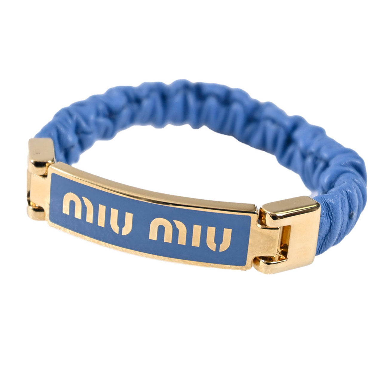 ★ミュウミュウ MIUMIU ブレスレット 5IB425 2F32 01 ONDA ブルー レディース