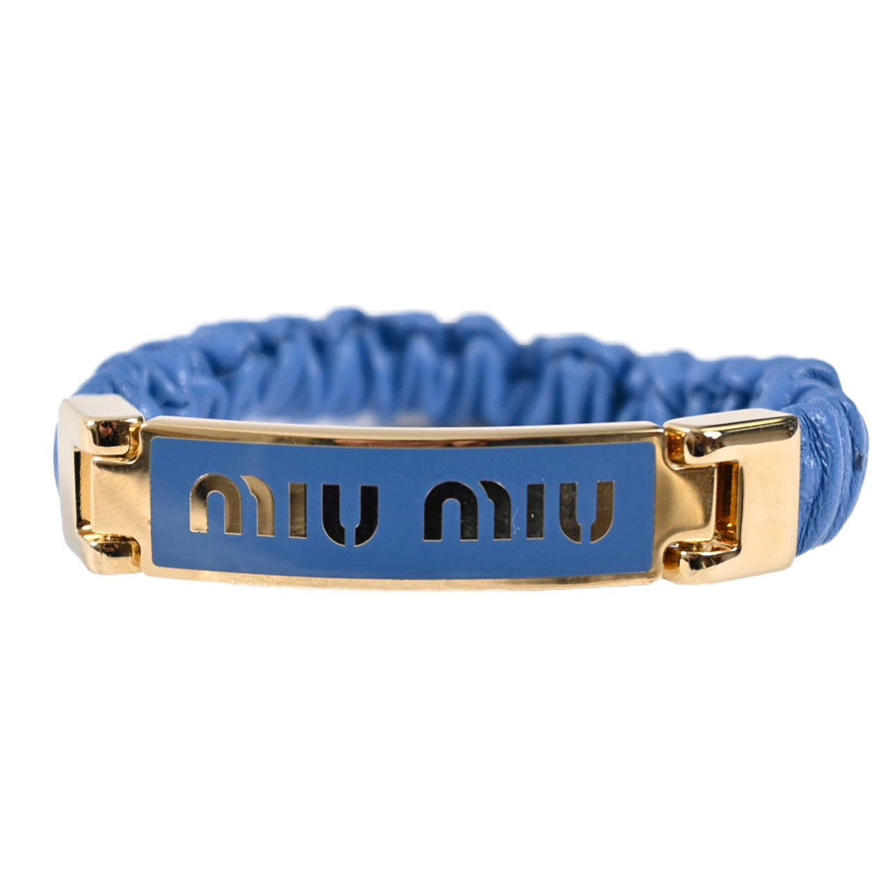 ★ミュウミュウ MIUMIU ブレスレット 5IB425 2F32 01 ONDA ブルー レディース