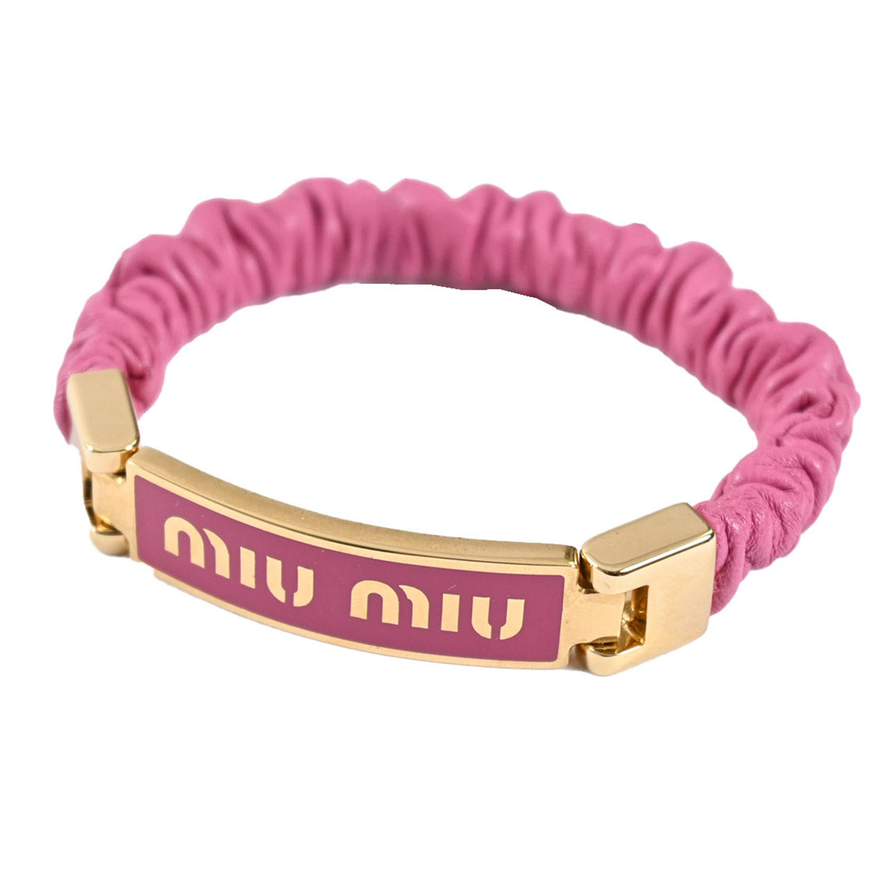 ★ミュウミュウ MIUMIU ブレスレット 5IB425 2F32 01 FUXIA ピンク レディース