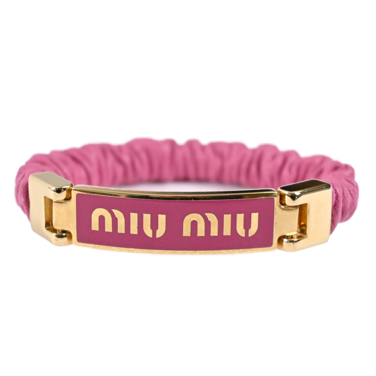 ★ミュウミュウ MIUMIU ブレスレット 5IB425 2F32 01 FUXIA ピンク レディース