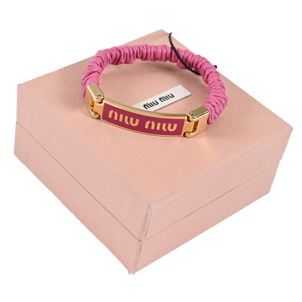 ★ミュウミュウ MIUMIU ブレスレット 5IB425 2F32 01 FUXIA ピンク レディース