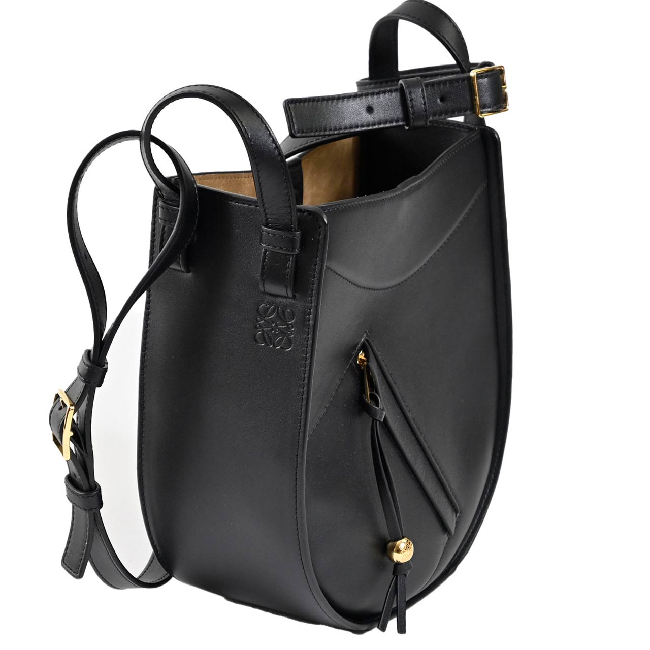 ★ロエベ LOEWE ショルダーバッグ ハンモック スライス A538HHSX01 1100 ブラック 2025SS レディース