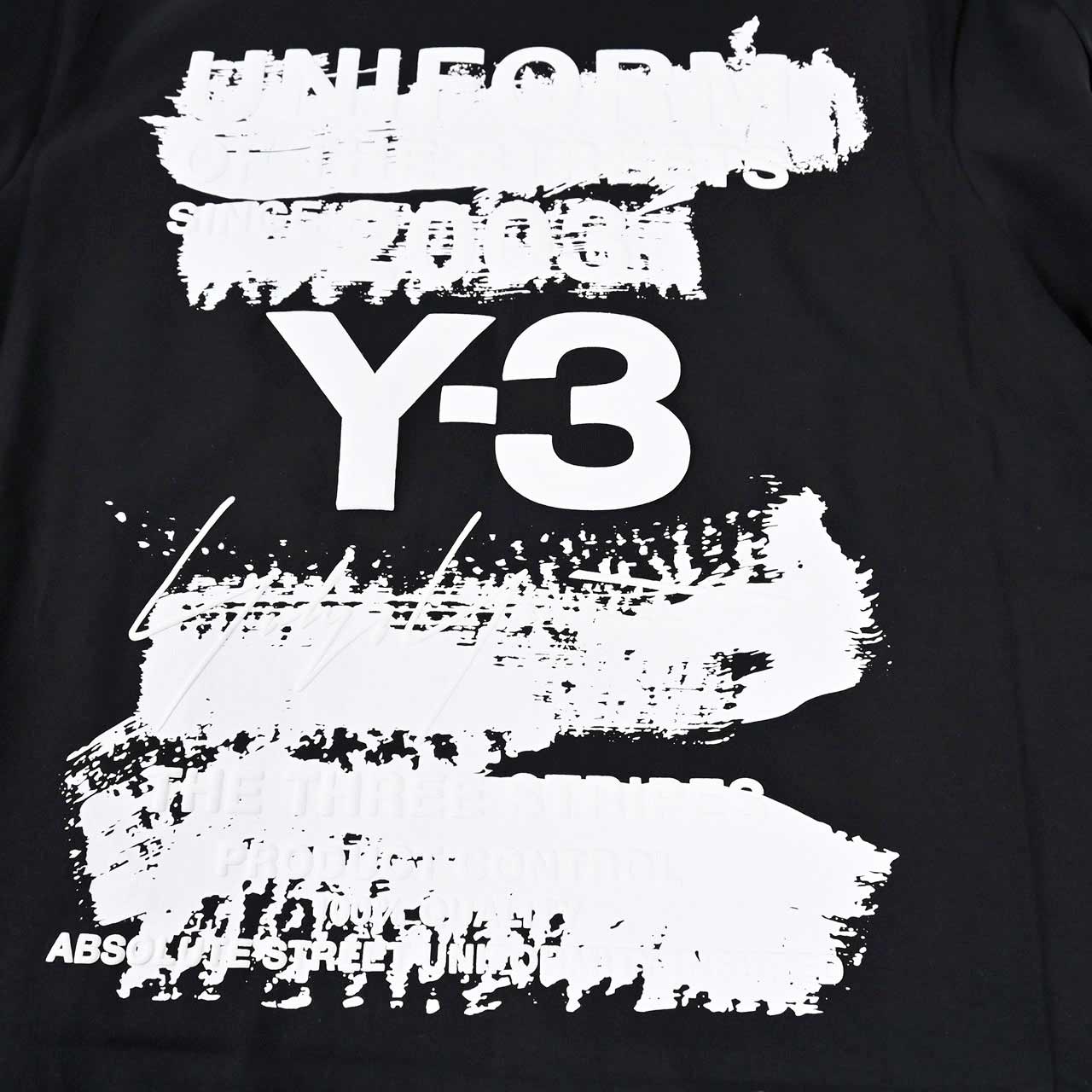 ★ワイスリー Y-3 クルーネック長袖Tシャツ U GFX LS TEE JN4880 ブラック 2025SS メンズ レディース