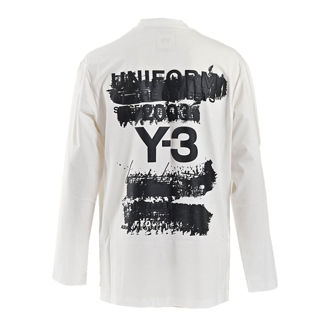 ★ワイスリー Y-3 クルーネック長袖Tシャツ U GFX LS TEE JM3234 ホワイト 2025SS メンズ レディース