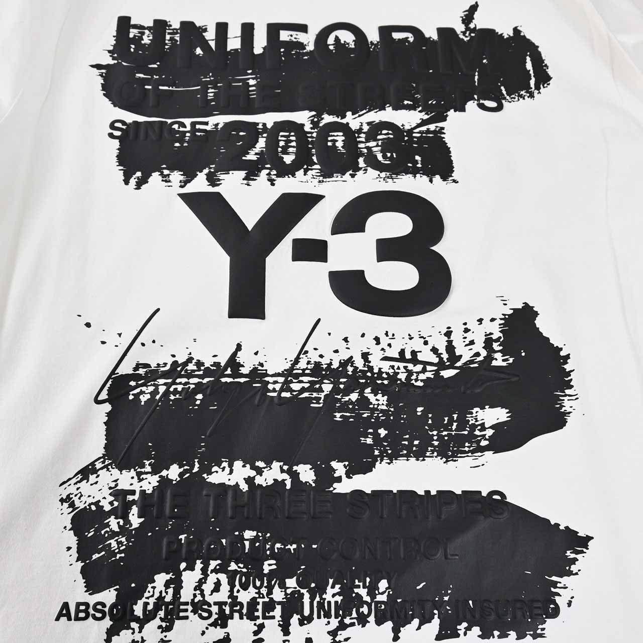 ★ワイスリー Y-3 クルーネック長袖Tシャツ U GFX LS TEE JM3234 ホワイト 2025SS メンズ レディース