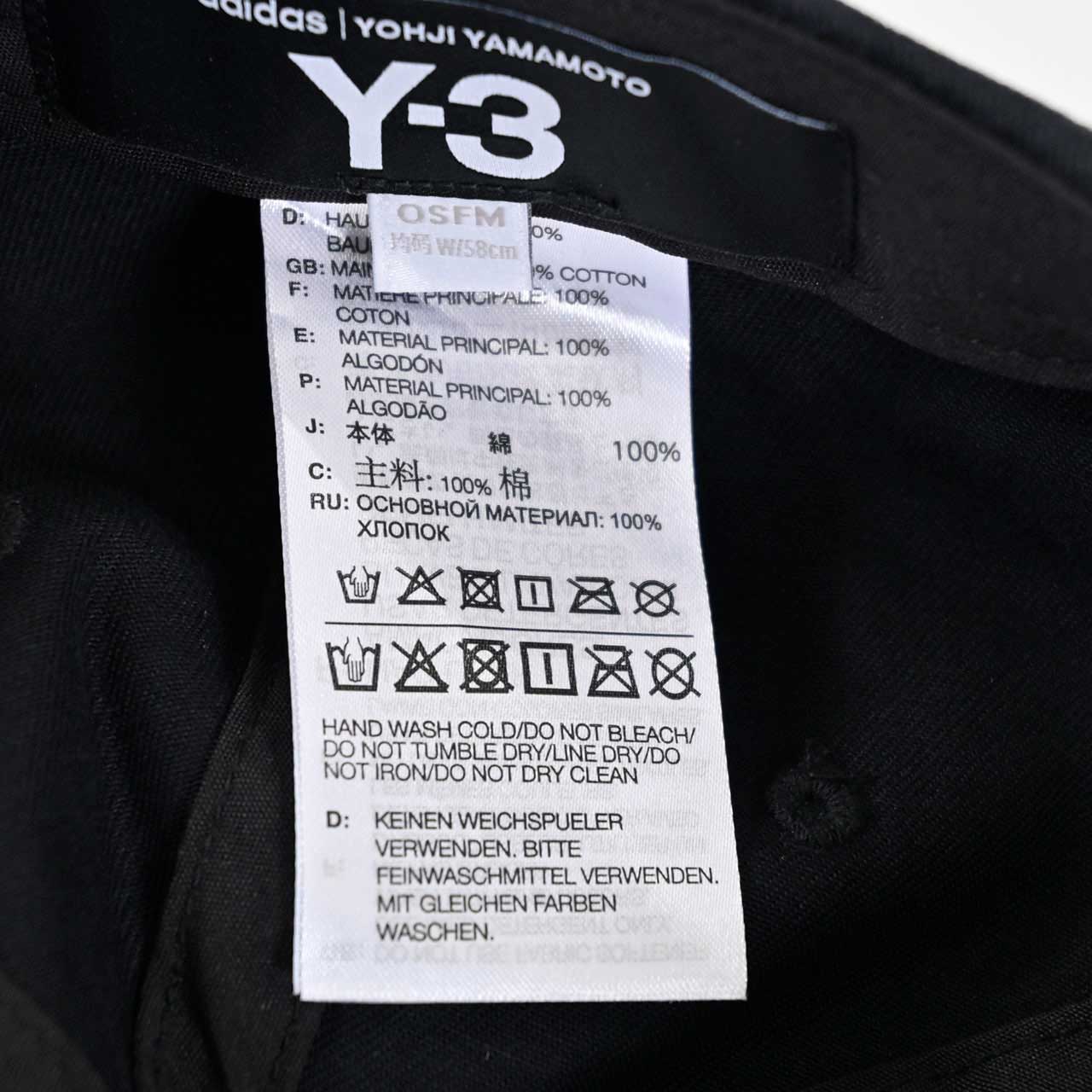 ★ワイスリー Y-3 キャップ Y-3 DAD CAP IN2391 ブラック 2025SS メンズ