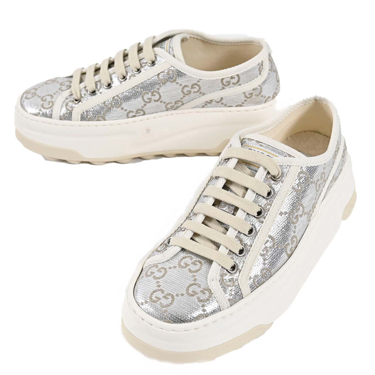 ★グッチ GUCCI スニーカー 746766 FAD9W8146 シルバー レディース