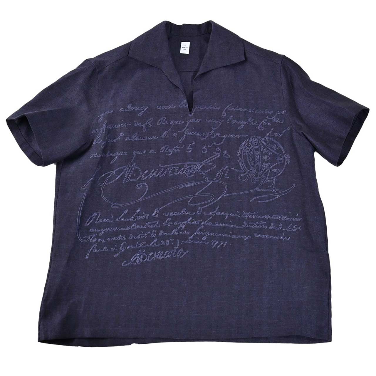 ★ベルルッティ BERLUTI 半袖シャツ R28HCS110 001 55N ブルー 2025SS メンズ