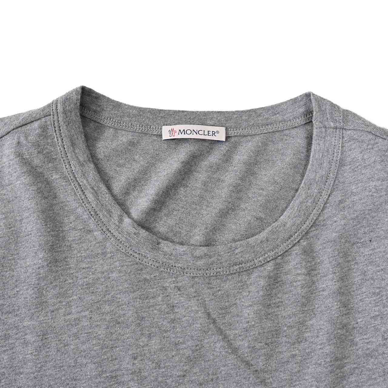 ★モンクレール MONCLER クルーネック半袖Tシャツ 8C01124 8390Y 984 グレー メンズ