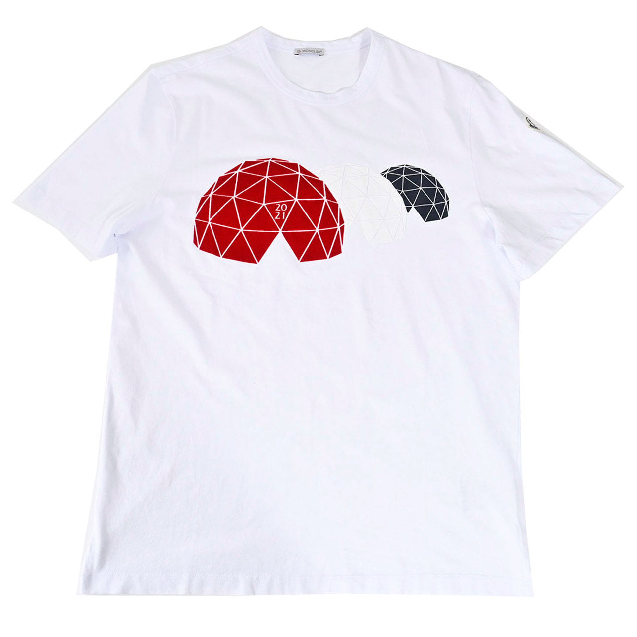★モンクレール MONCLER クルーネック半袖Tシャツ 8C01140 8390Y 001 ホワイト メンズ