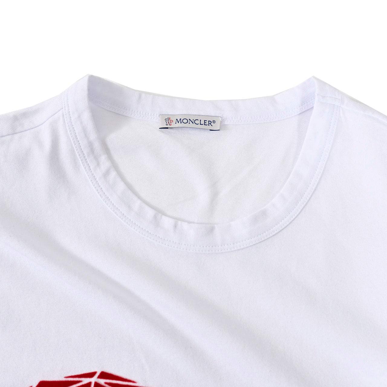 ★モンクレール MONCLER クルーネック半袖Tシャツ 8C01140 8390Y 001 ホワイト メンズ