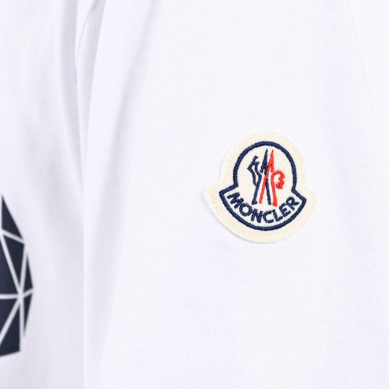 ★モンクレール MONCLER クルーネック半袖Tシャツ 8C01140 8390Y 001 ホワイト メンズ