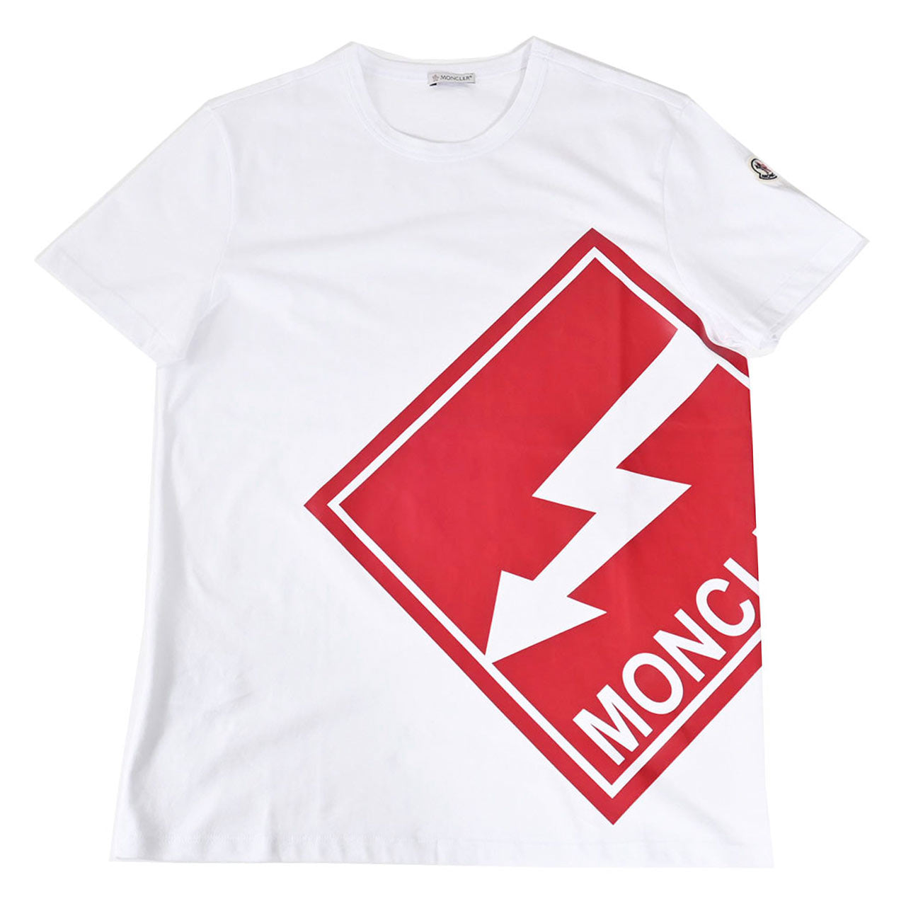 ★モンクレール MONCLER クルーネック半袖Tシャツ 8C01108 8390Y 001 ホワイト メンズ