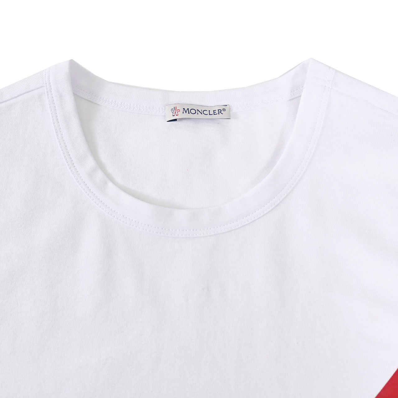 ★モンクレール MONCLER クルーネック半袖Tシャツ 8C01108 8390Y 001 ホワイト メンズ