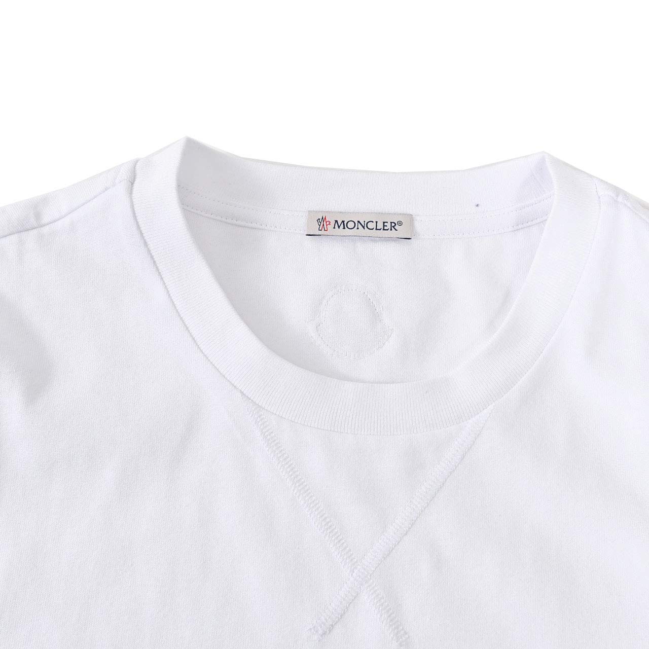 ★モンクレール MONCLER クルーネック半袖Tシャツ 8C01136 8390Y 001 ホワイト メンズ