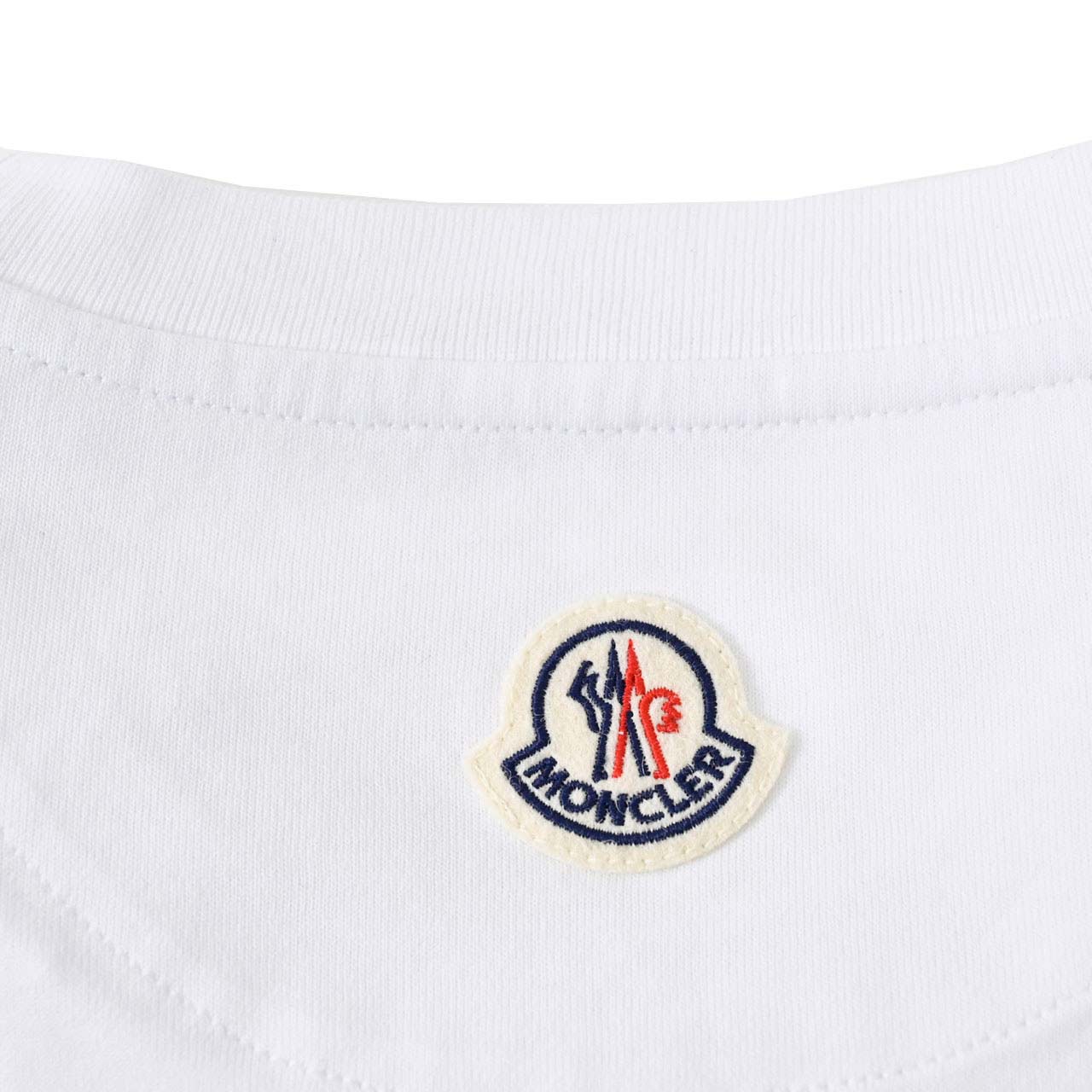 ★モンクレール MONCLER クルーネック半袖Tシャツ 8C01136 8390Y 001 ホワイト メンズ