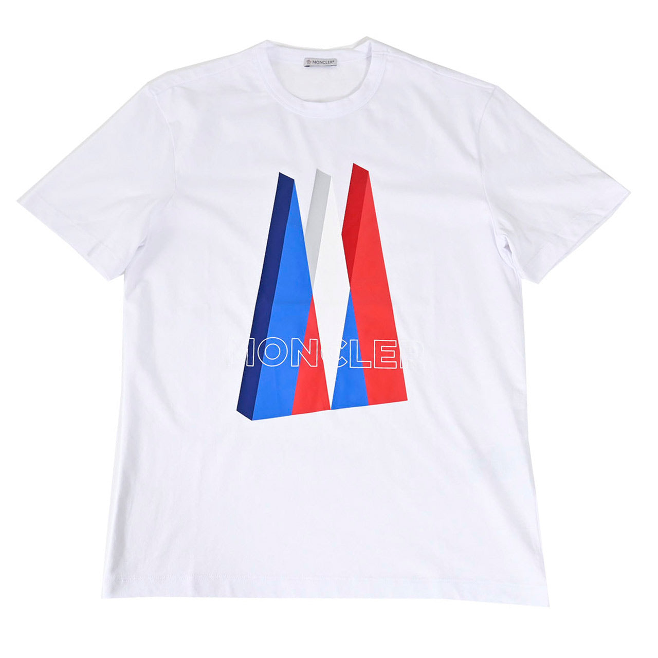 ★モンクレール MONCLER クルーネック半袖Tシャツ 8C01148 8390Y 001 ホワイト 年秋冬 メンズ