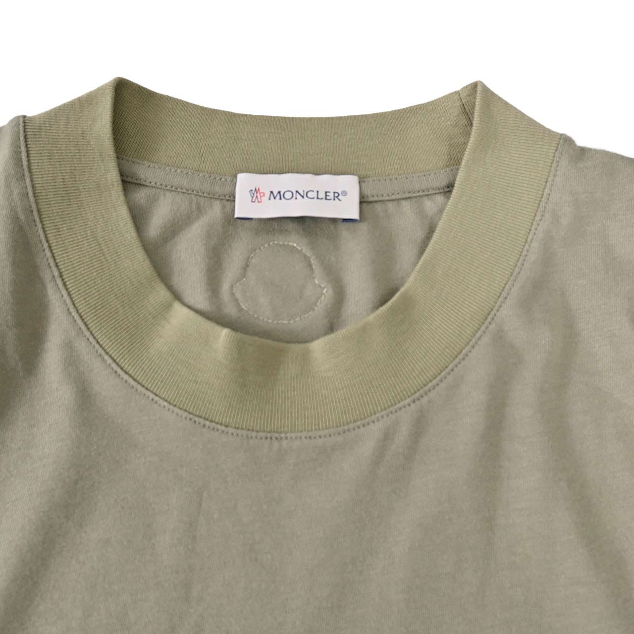 ★モンクレール MONCLER クルーネック長袖Tシャツ 8C01128 8390Y 880 グリーン メンズ