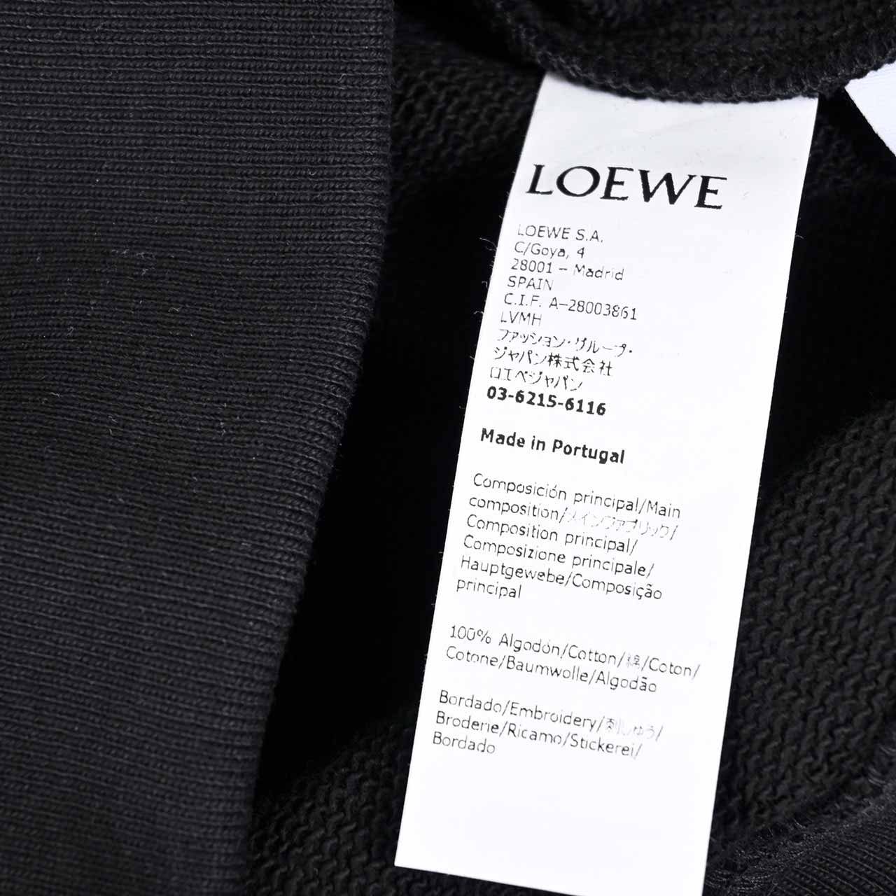 ★ロエベ LOEWE スウェットトレーナー H526Y24J07 1100 ブラック メンズ