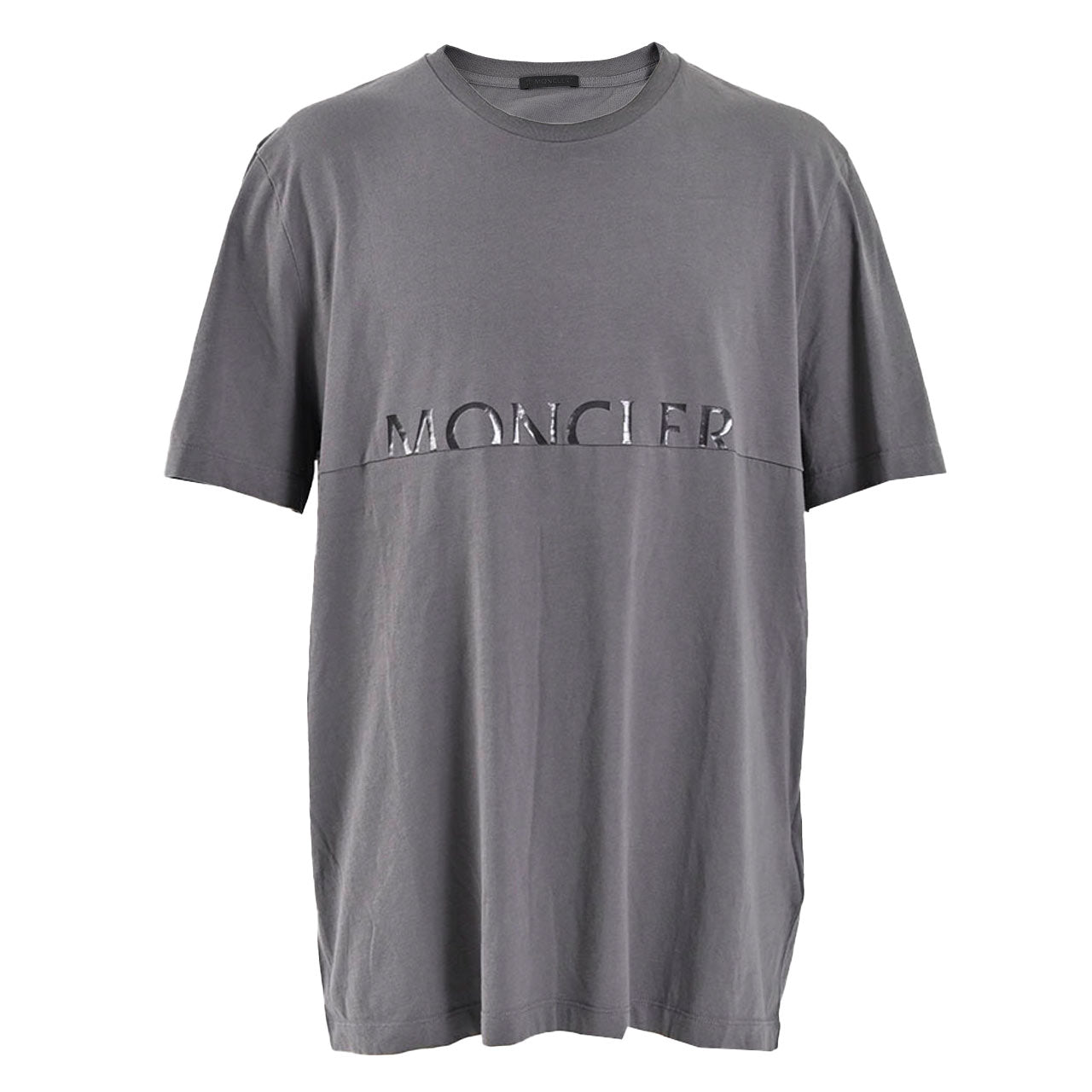 未使用 MONCLER モンクレール Lサイズ グレー 半袖 Tシャツ メンズ MONCLER モンクレール Tシャツ・カットソー M グレー（MONCLER