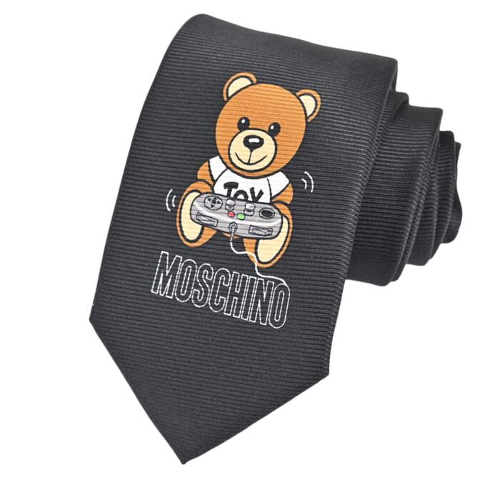 モスキーノ ネクタイ 7.5CM MOSCHINO M5412 55050-1 ブラック 2020年秋冬 メンズ