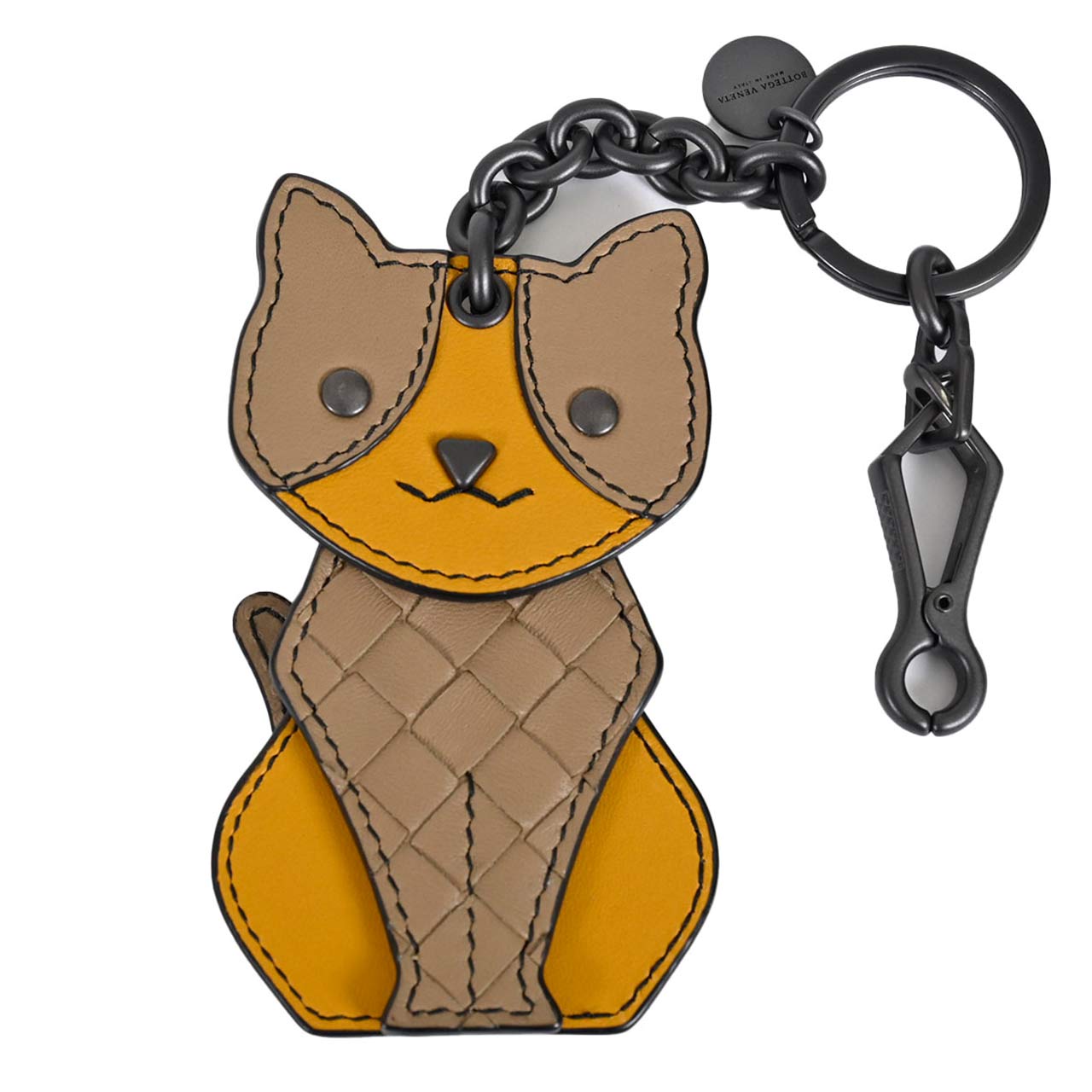 ボッテガ ヴェネタ BOTTEGA VENETA キーリング 猫 523450 V005X 8628 ベージュ メンズ レディース