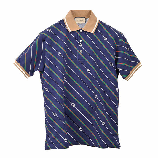 ★グッチ GUCCI ポロシャツ 717391 XJEWI4672 ネイビー メンズ