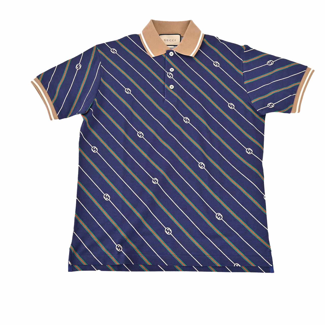 ★グッチ GUCCI ポロシャツ 717391 XJEWI4672 ネイビー メンズ
