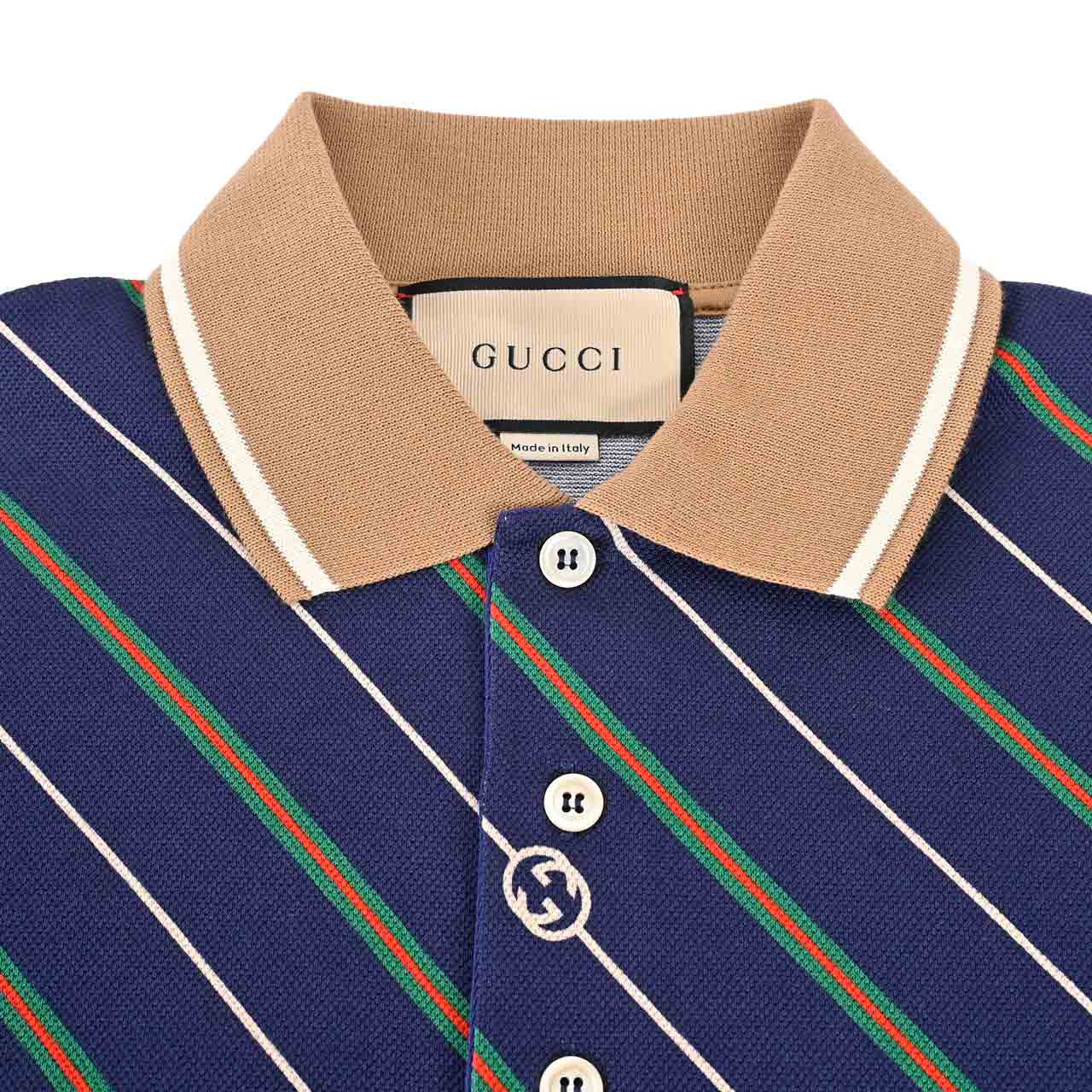 ★グッチ GUCCI ポロシャツ 717391 XJEWI4672 ネイビー メンズ