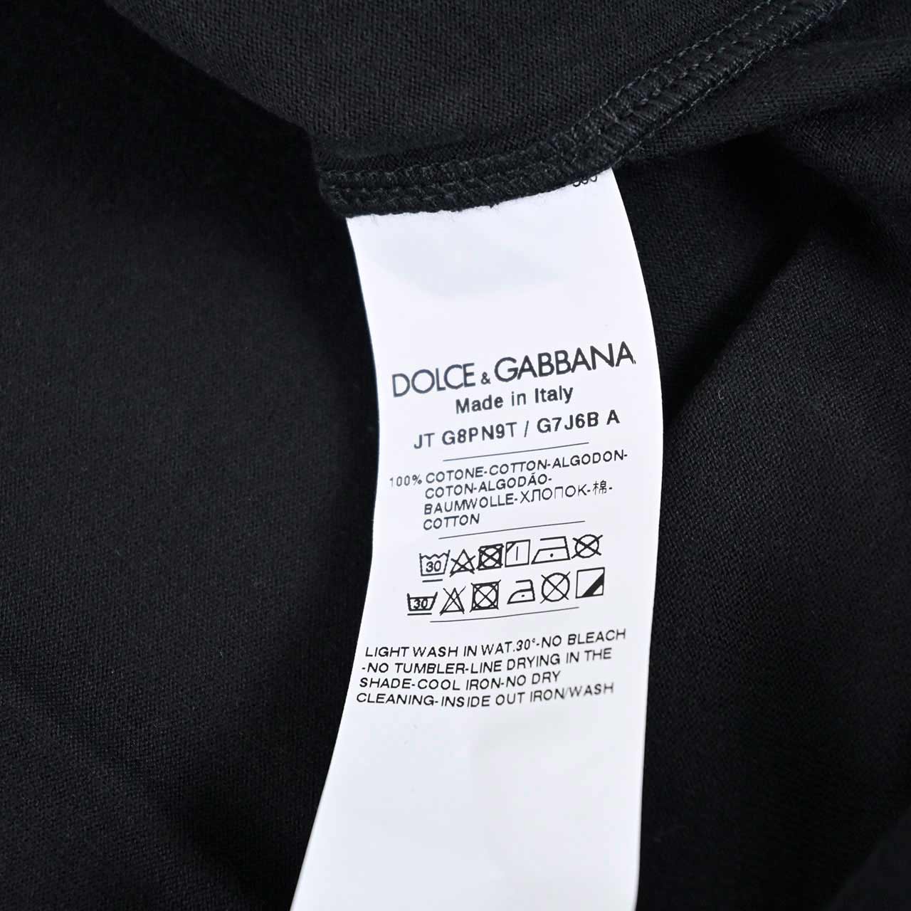 ★ドルチェ＆ガッバーナ DOLCE&GABBANA Tシャツ G8PN9T G7J6B N0000 ブラック メンズ