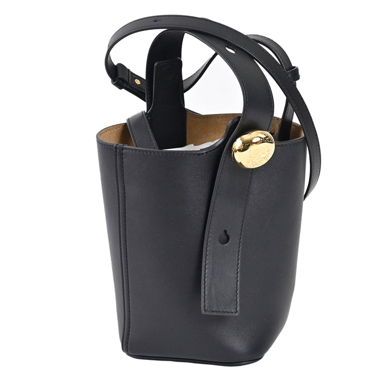 ロエベ LOEWE バッグ PEBBLE BUCKET MINI AANBBBMX01 1100 ブラック 2024SS レディース